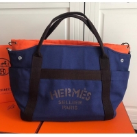High Quality Hermes Vintage Cavalier Canvas Tote H442108 Navy Blue