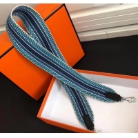 Good Quality Hermes Stripes Wide Shoulder Strap with Silver Hardware H442110 Multicolor/Blue