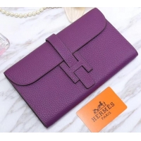 Luxury Discount Hermes Grained Calf Leather Elan 22 Clutch Bag H442114 Purple