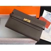 Best Product Hermes Kelly Wallet in Swift Leather H422012 Gray