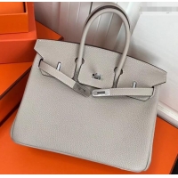 Affordable Price Hermes Birkin 25cm Bag White in Togo Leather With Silver Hardware 423012