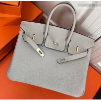 Best Price Hermes Birkin 25cm Bag Pearl Gray in Togo Leather With Gold Hardware 423012