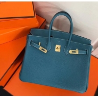Discount Hermes Birkin 25cm Bag Denim Blue in Togo Leather With Gold Hardware 423012