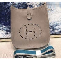 Good Looking Hermes Evelyne Mini Bag in Original Togo Leather 423020 Light Gray