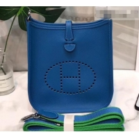 Best Luxury Hermes Evelyne Mini Bag In Original Epsom Leather 423030 Blue