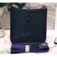Good Quality Hermes Evelyne Mini Bag In Original Epsom Leather 423030 Dark Blue
