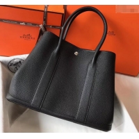 Trendy Design Hermes Calfskin Garden Party 30cm Bag 425011 Black