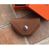 Affordable Price Hermes Epsom Leather Le 24 Van Cattle Chevre Vintage Coin Purse H42616 Brown