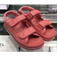 Cheapest Chanel Stitching Logo Magic Loop Sandals G41719 Red