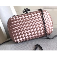 Good Looking Bottega Veneta Intrecciato Chain Knot Clutch Bag B402922 Nude Pink 2019