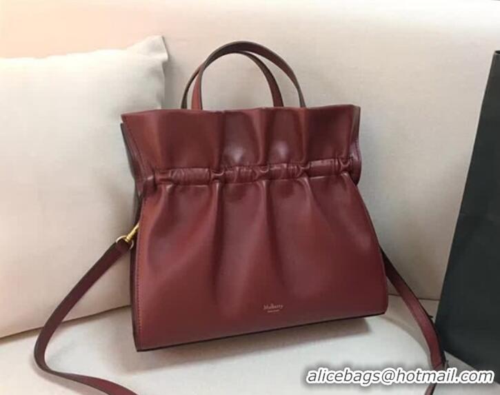 Best Product Mulberry Lynton Smooth Calf Top Handle Bag HH5110 Burgundy