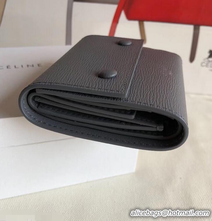Expensive Celine Epi Small Flap Folded Multifunction Wallet 952151 Gray