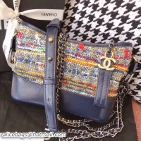 Luxury Chanel Tweed/Calfskin Gabrielle Small Hobo Bag A91810 Multicolor/Blue 2018 Collection