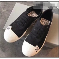 Modern Chanel Vintage Logo Lace Canvas Sneakers 904305 Black 2019