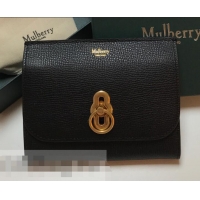 Luxurious Mulberry Amberley Medium Cross Grain Leather Wallet HH51124 Black
