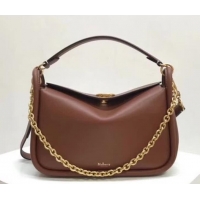 For Sale Mulberry Small Leighton Handbag in Classic Grain Calf HH51130 Brown