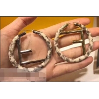Wholesale Fendi F Is Fendi Loop Earrings Elaphe F9108173 Beige