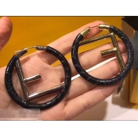 High Quality Fendi F Is Fendi Loop Earrings F9108173 Elaphe Black