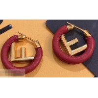 New Stylish Fendi F Is Fendi Loop Earrings F944285 Red/Gold