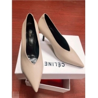 Buy Cheap Celine Heel 7.5cm Leather Pointed-Toe Pumps C22509 Nude 2019