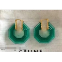 Luxury Imitation Celine Octagon Transparent Earrings C02027 Mint Green
