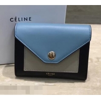 Trendy Design Celine Pocket Medium Flap Wallet 103783 Blue