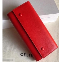 Low Price Celine Epi Large Flap Multifunction Wallet 952139 Red