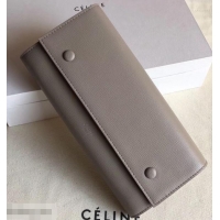 Discount Celine Epi Large Flap Multifunction Wallet 952139 Light Gray