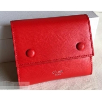 Crafted Celine Epi Small Flap Folded Multifunction Wallet 952151 Red