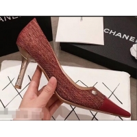 New Design Chanel Quilted Heel Pumps C95720 Red 2019