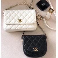 Best Quality Chanel Lambskin Two-Tone Side Pack Bag AS0649 Black/White 2019 