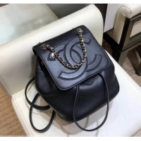 Pretty Style Chanel Lambskin CC Logo Coco Backpack Bag AS0322 Black 2019