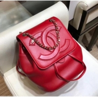 Best Quality Chanel Lambskin CC Logo Coco Backpack Bag AS0322 Red 2019