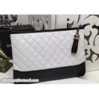 Durable Chanel Gabrielle Pouch Clutch Large Bag A84288 White/Black