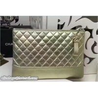 Charming Chanel Gabrielle Pouch Clutch Large Bag A84288 Gold