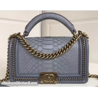 Purchase Chanel Python Chain Top Handle Boy Flap Bag 90203 04