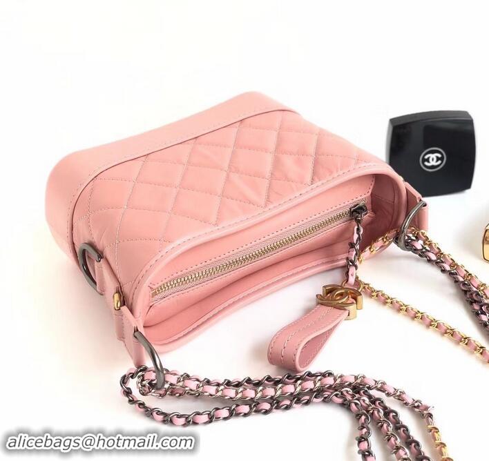 Low Cost Chanel Aged Calfskin Gabrielle Small Hobo Bag A91810 Light Pink