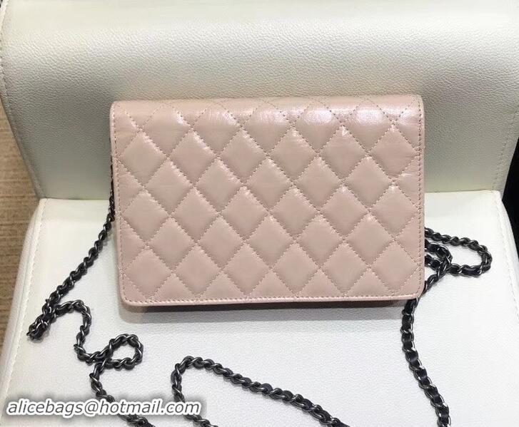 Charming Chanel Aged Calfskin Gabrielle Wallet On Chain WOC Bag A84389 Beige