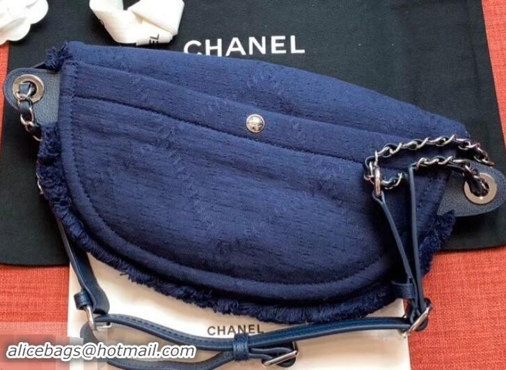 Best Quality Chanel Mixed Fibers Large Waist Bag AS0315 Blue 2019