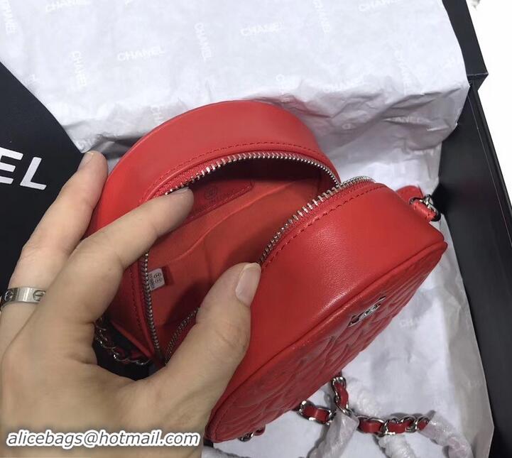 Imitation Chanel Camellia Round Evening Bag AS06414 Red 2019