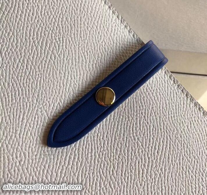 New Design Celine Bicolour Large Strap Multifunction Wallet 608011 White/Blue