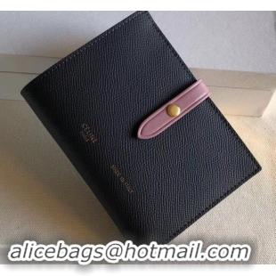 Super Quality Celine Bicolour Medium Strap Multifunction Wallet 608012 Black/Yellow