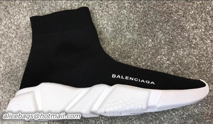 Low Price Balenciaga Knit Sock Speed Trainers Sneakers B92901 Black/White 2019