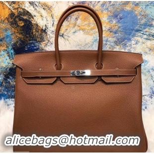 Best Quality HERMES BIRKIN 40 CAMEL IN ORIGINAL TOGO LEATHER WITH SILVER HARDWARE 601030