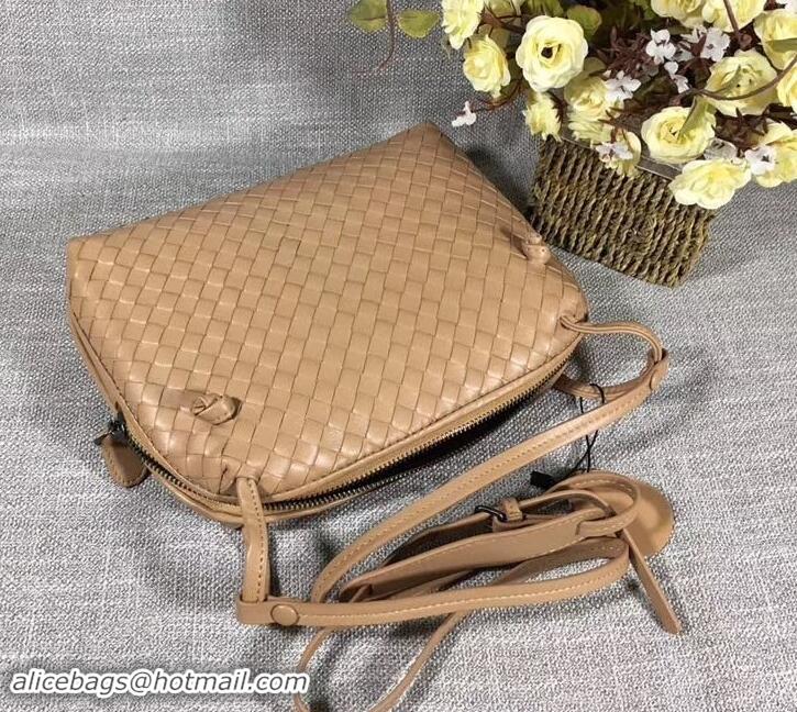 Unique Style Bottega Veneta Intrecciato Nappa Leather Nodini Cross-body Bag 612011 Apricot 2019