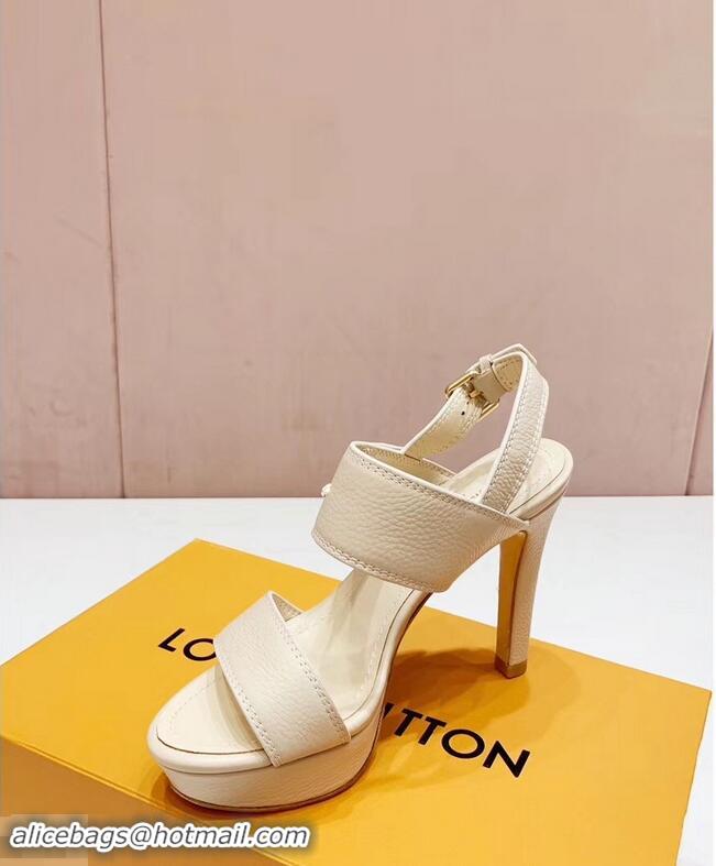 Cheapest Louis Vuitton Heel 10.5cm Platform 2cm Horizon Sandals LV94902 Creamy 2019