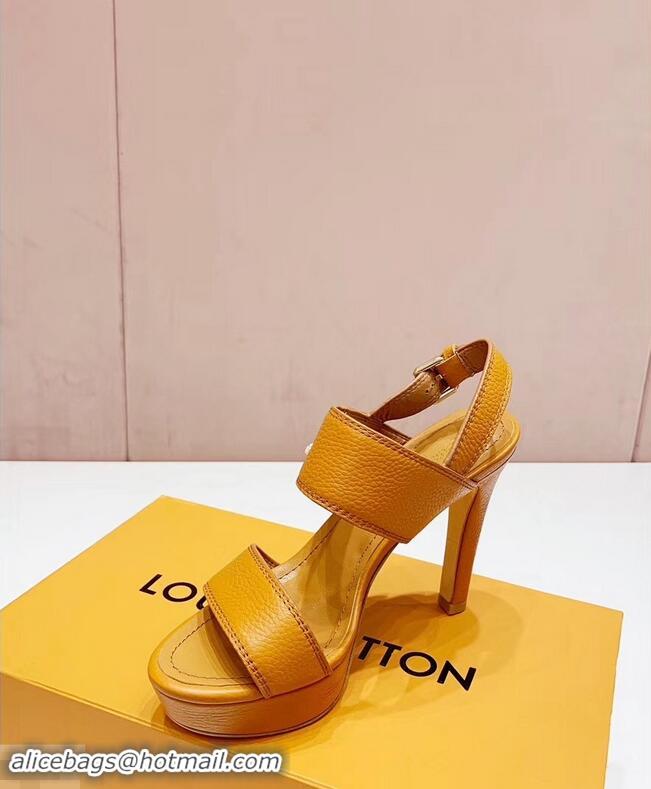 Imitation Louis Vuitton Heel 10.5cm Platform 2cm Horizon Sandals LV94902 Turmeric 2019