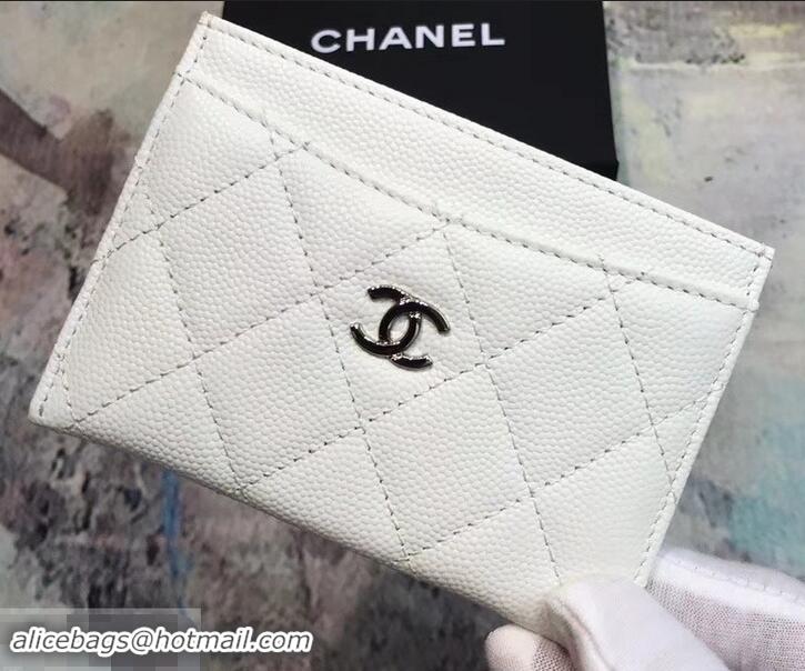 Best Product Chanel Caviar Leather Classic Card Holder A31510 White