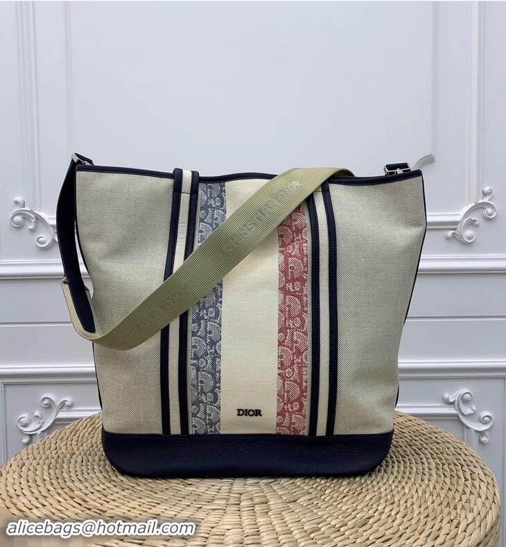 Free Shipping Dior x KAWS Three-tone Canvas Shopping Tote Bag CD96212 2019