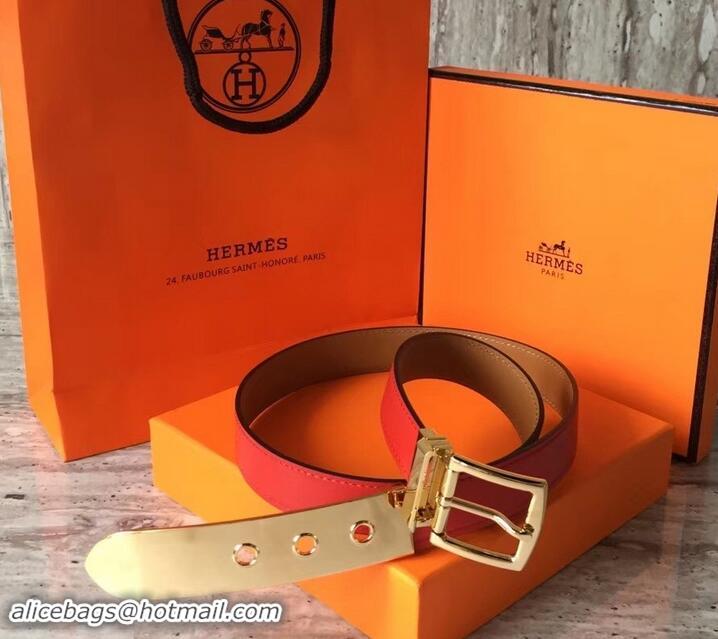Unique Style Hermes Square Buckle Leather Belt 619016 Red/Gold